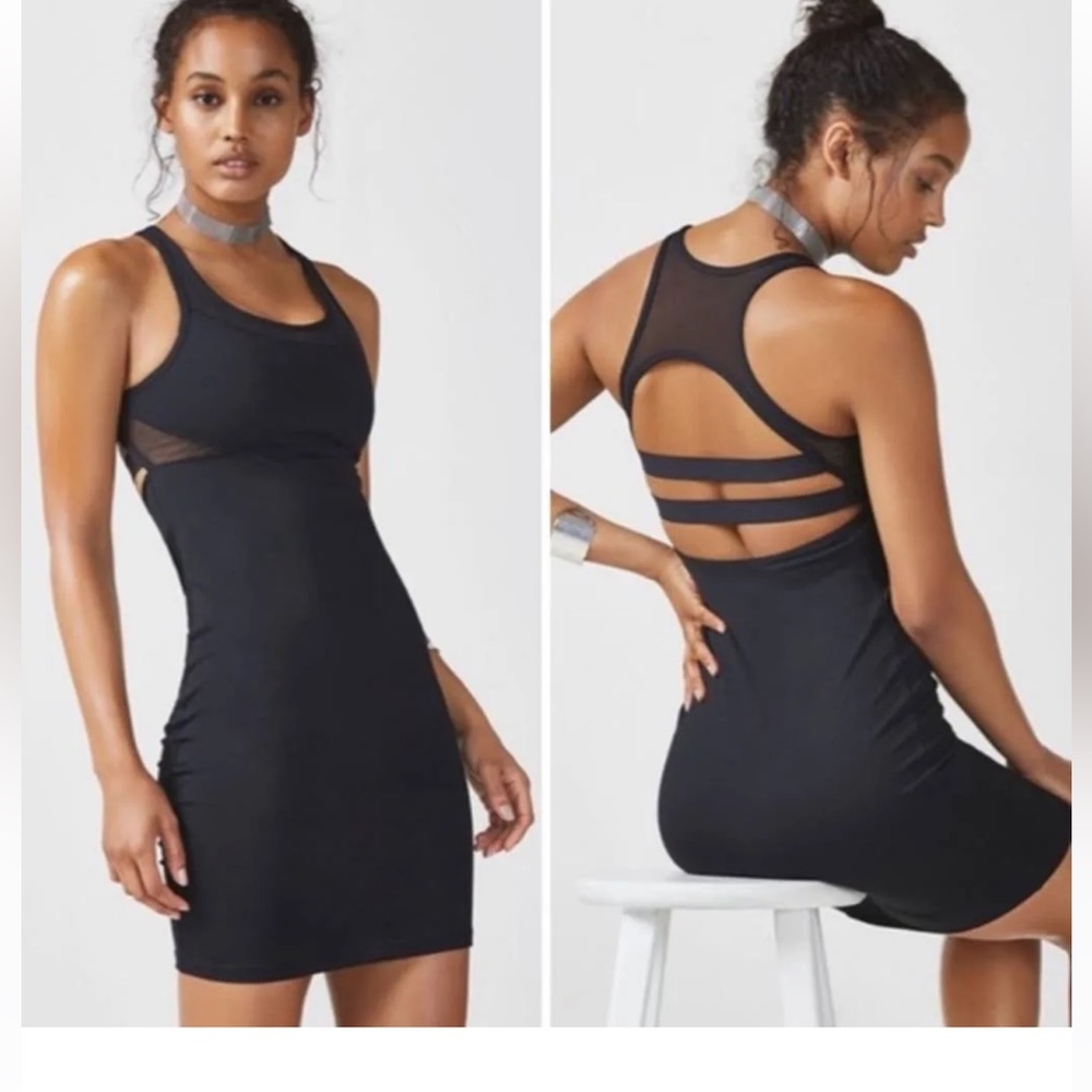 Fabletics Athletic Bodycon Tropez Black Dress XS